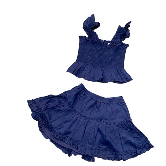 Hill House The Paz Top And Skirt in Navy‎ Linen Size L/XL Summer Preppy Feminine - Picture 7 of 15